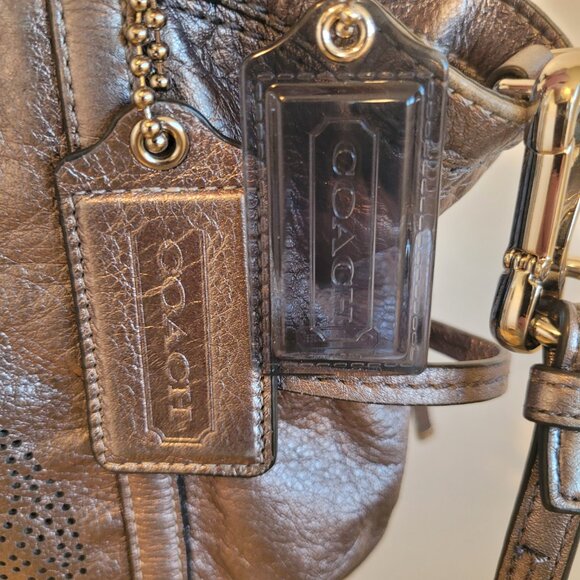 Coach Audrey Medium Cinched North South Tote Gunmetal Silver - Picture 10 of 14